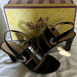 Excellent condition like new Brighton Croc Lux Black 3.5 inch heels.